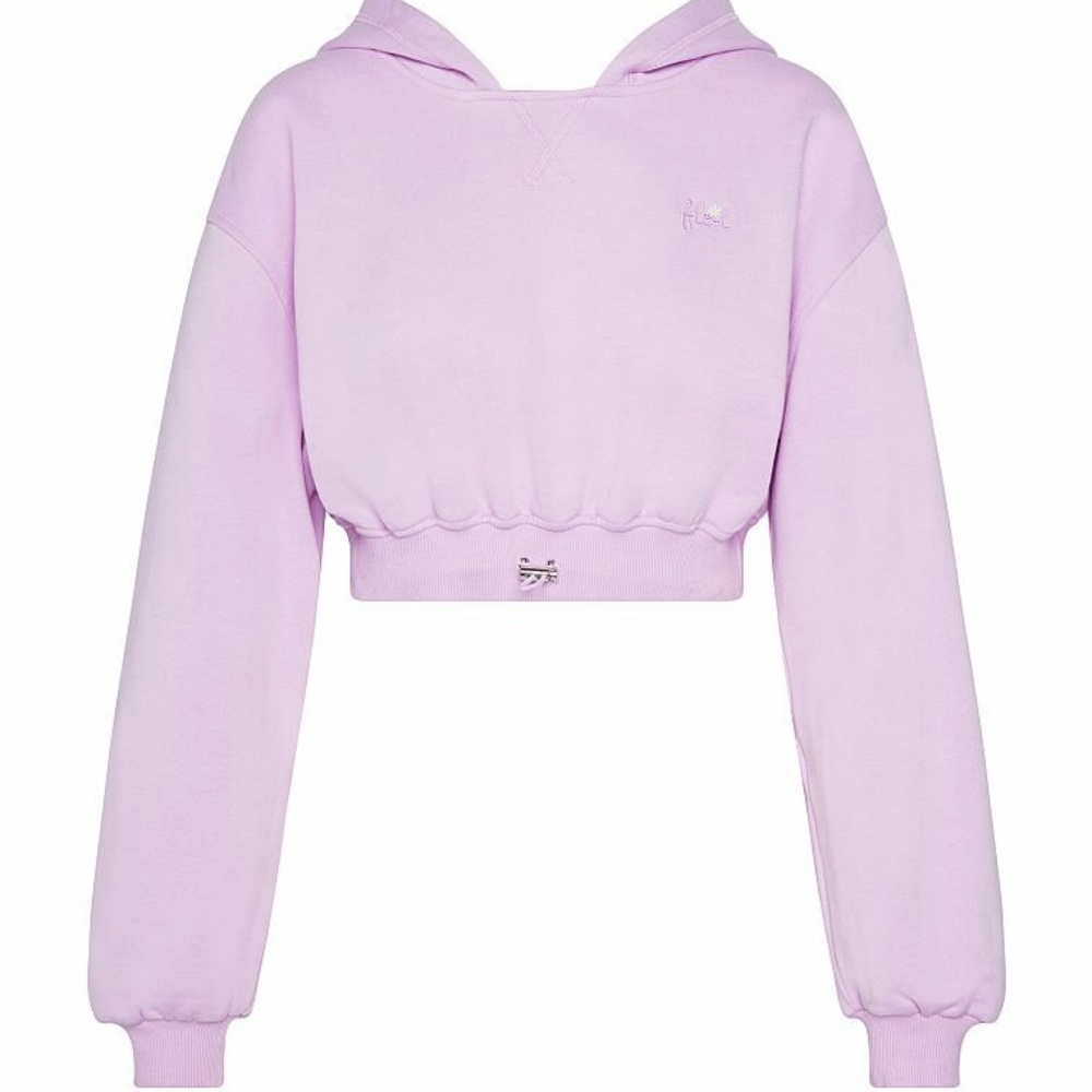 For Love and Lemons Lilac Cropped Hoodie